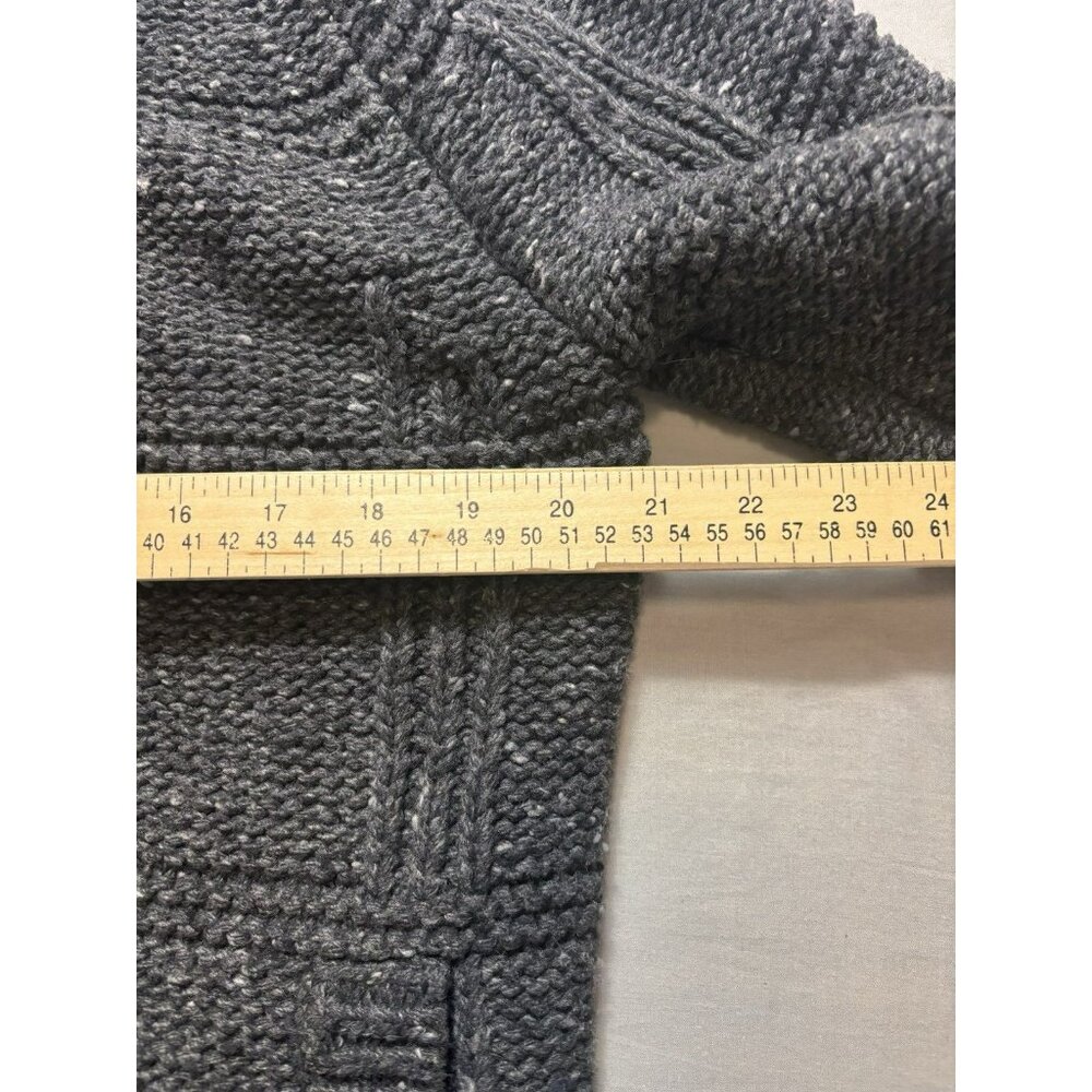 Banana Republic Toggle Cardigan Men M Wool Blend Chunky sweater Italian Gray - Picture 5 of 7